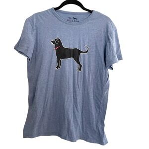 The Black Dog Graphic T-Shirt Crew Neck‎ Short Sleeve Casual Blue Small MV MA
